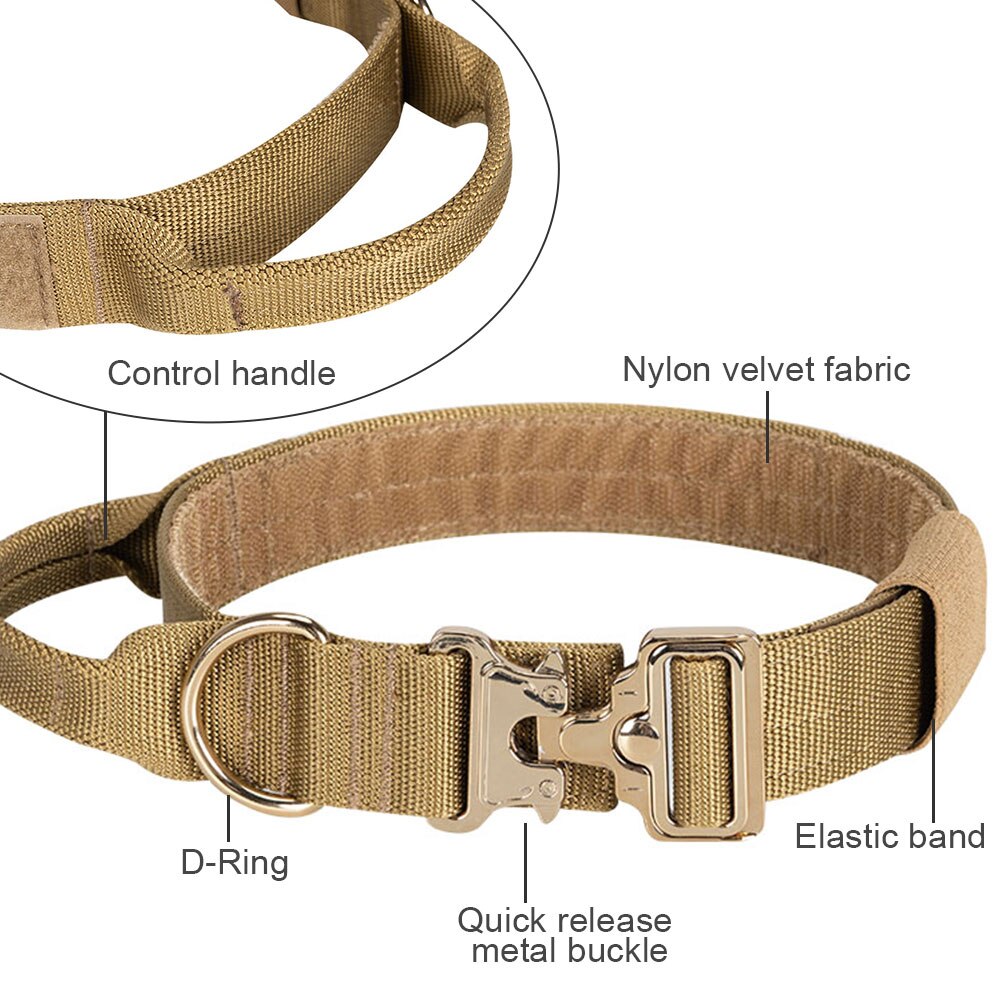 Tactical Heavy Duty Buckle Collar w/ Harness